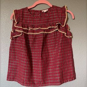CrewCuts NWOT size 10 girls Plaid Metallic thread Top